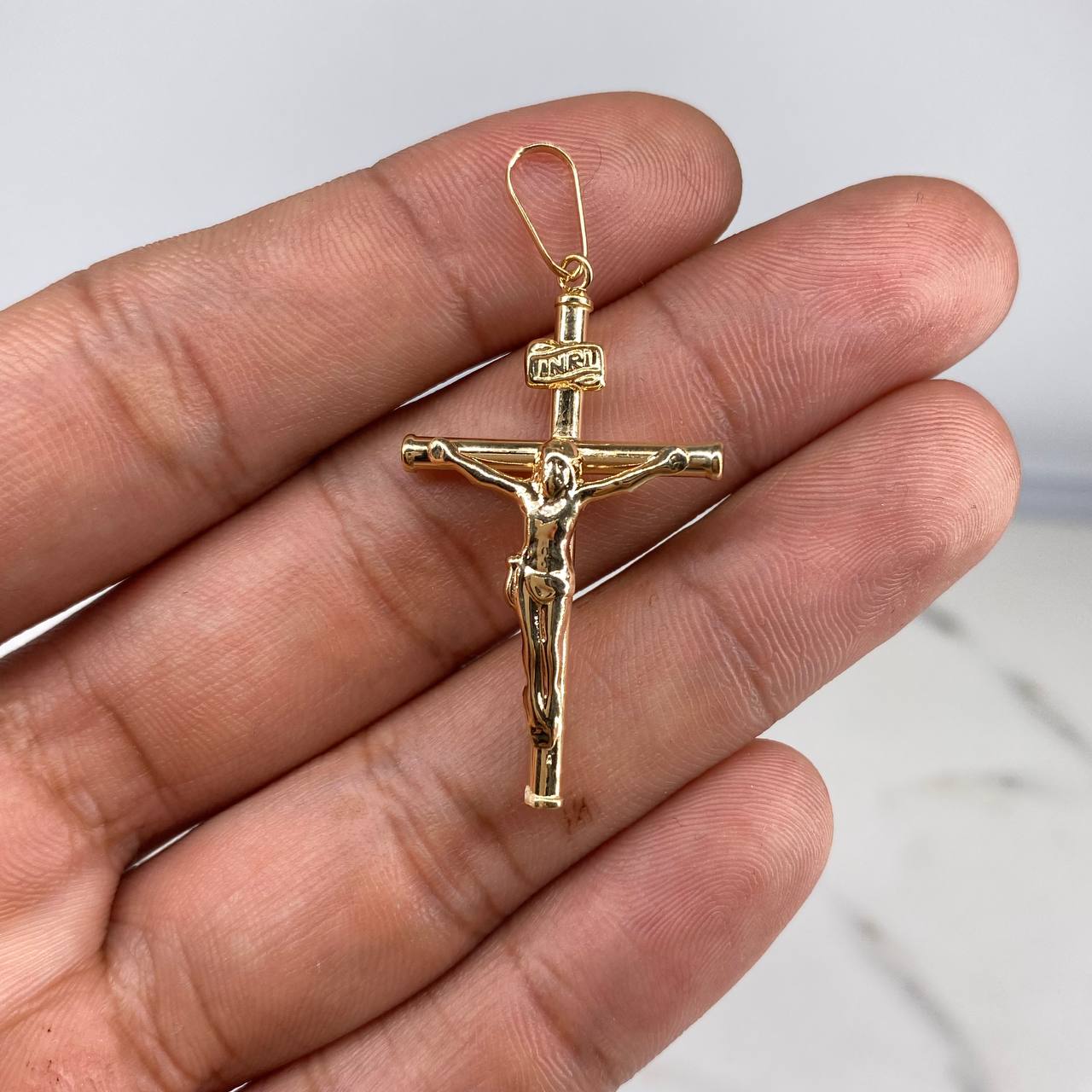 Dije Cruz Cristo  1.65gr / 4.5cm / Liso  Oro Amarillo &