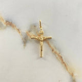 Dije Cruz Cristo  1.05gr / 3.5cm / Liso  Oro Amarillo &
