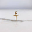 Dije Cruz Cristo  0.6gr / 2.5cm / Baston  Liso  Oro Amarillo &