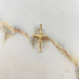 Dije Cruz Cristo 0.9gr / 3cm / Liso Oro Amarillo $