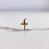 Dije Cruz Cristo  0.55gr / 2cm / Puntas Planas  Oro Rosa &