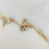 Dije Cruz Cristo  0.55gr / 2cm / Puntas Planas  Oro Rosa &