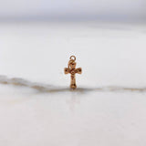 Dije Cruz Cristo Imperial  0.45gr / 2cm / Lisa  Oro Rosa &