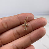 Dije Cruz Cristo Romana 0.45gr / 2cm / Lisa  Oro Rosa &