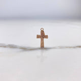 Dije Cruz Cristo  0.5gr / 2cm / Punteada  Oro Rosa &
