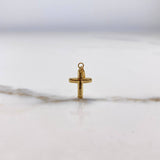 Dije Cruz  0.45gr / 2cm / Puntas Planas  Oro Amarillo &