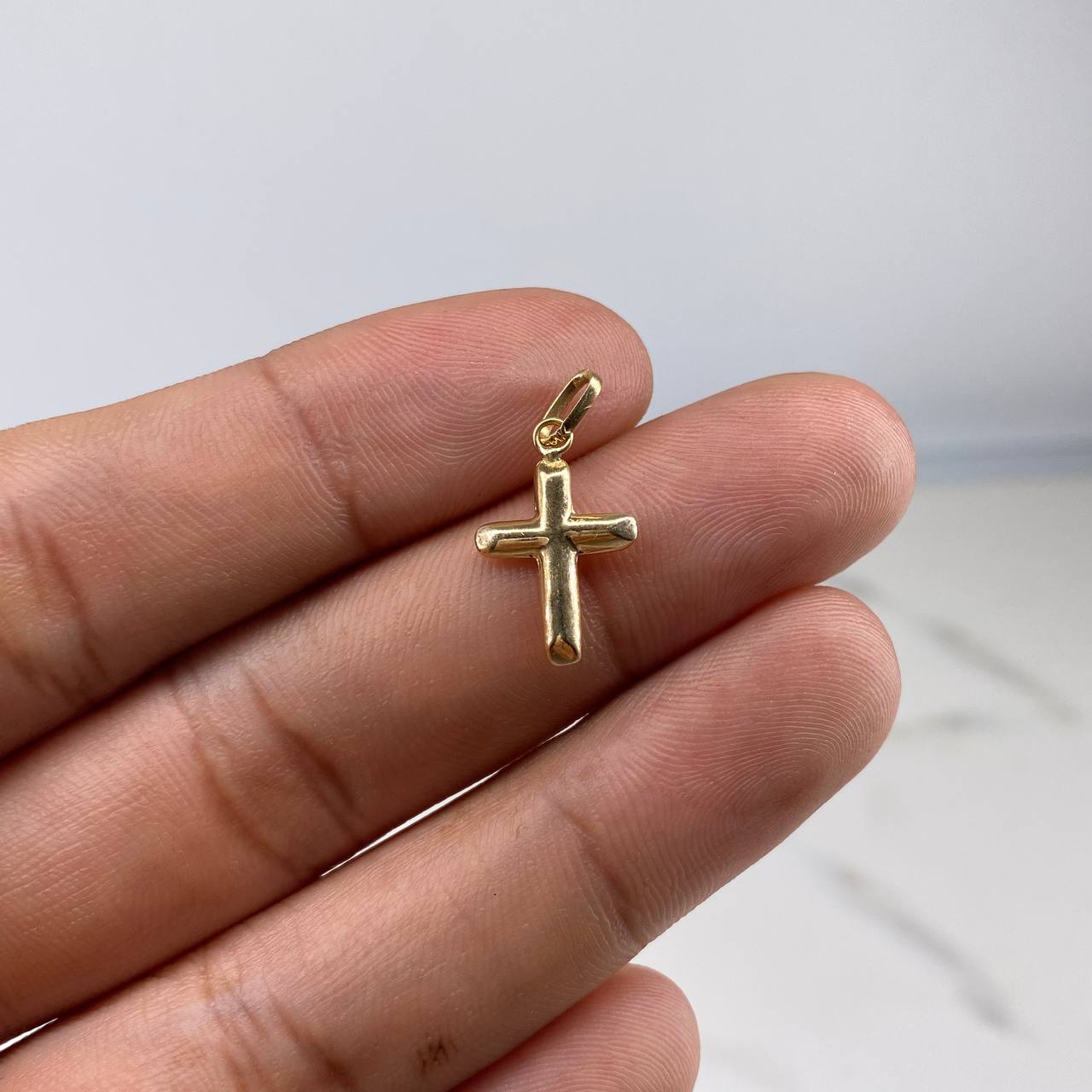 Dije Cruz  0.45gr / 2cm / Puntas Planas  Oro Amarillo &