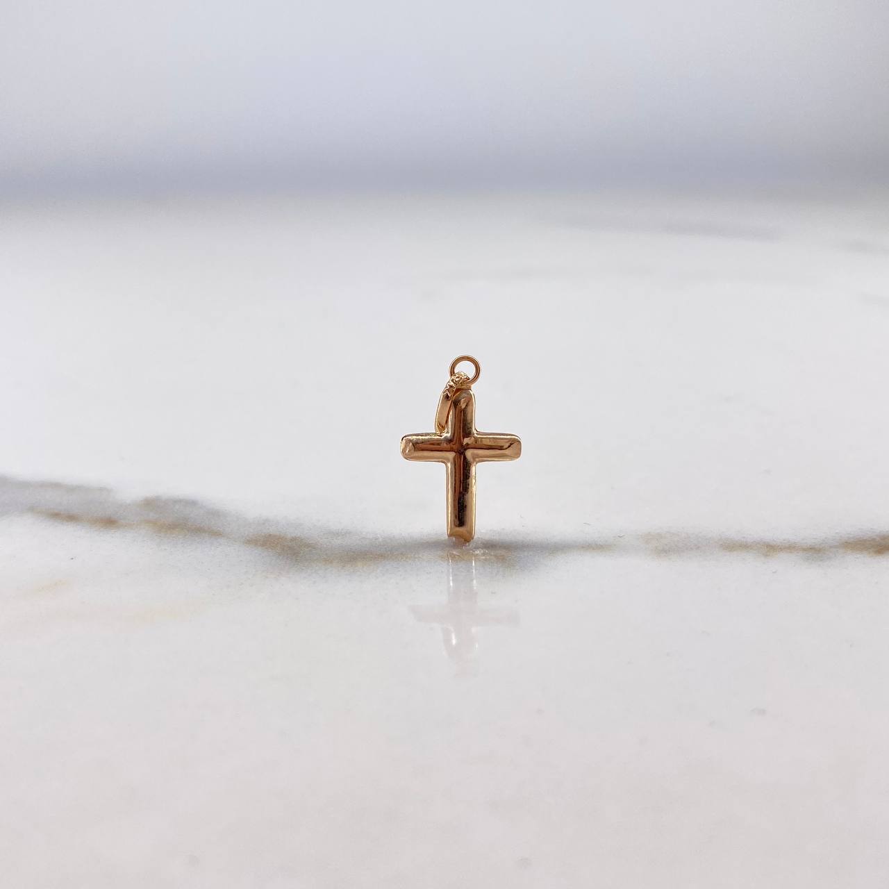 Dije Cruz  0.5gr / 2cm / Puntas Planas  Oro Rosa &