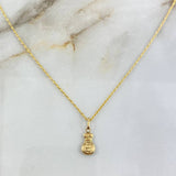 Cadena Lazo 1.1gr / 60cm + Dije Bolsa Dinero 0.4gr / 1.9cm Mate Oro Amarillo (Oferta) ©