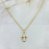 Cadena Lazo 1.1gr / 60cm + Dije Cristo 0.55gr / 2.1cm Soplado Oro Amarillo (Oferta) ©