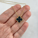 Cadena Espiga Trebol VCyA 3.35gr / 40cm / 1.8mm Agata Negra Oro Amarillo +4 ©