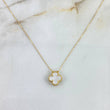 Cadena Veneciana Trebol VCyA 1.8gr / 40cm / 0.5mm Nacar Blanco Oro Amarillo +4 *