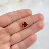 Cadena Veneciana Trebol VCyA 1.85gr / 40cm / 0.5mm Agata Roja Oro Amarillo +4 ©