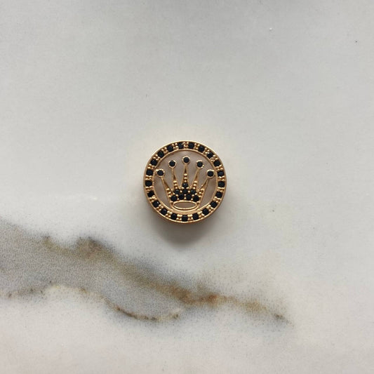 Herraje Corona Rx  2.7gr / 1.5cm / Circones Negros  Oro Rosa &