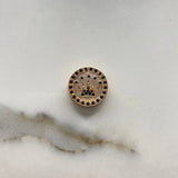 Herraje Corona Rx  2.7gr / 1.5cm / Circones Negros  Oro Rosa &