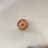 Herraje Corona Rx  2.8gr / 1.5cm / Circones Fucsia  Oro Rosa &