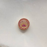 Herraje Corona Rx  2.8gr / 1.5cm / Circones Fucsia  Oro Rosa &