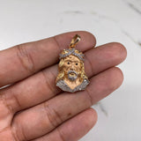 Dije Rostro Cristo 5.75gr / 3.5cm / Circones Blancos Negros Dos Oros Rosa Blanco &