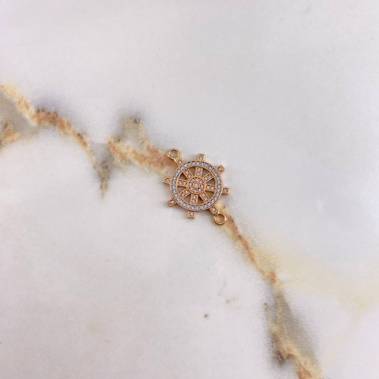 Herraje Timon  2.25gr / 2.5cm / Circones Blancos  Oro Rosa &