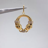 Dije Panteras  6.9gr / 3.5cm / Circones Blancos  Oro Amarillo &