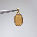 Dije Placas  4.65gr / 3cm / Circones Blancos  Oro Amarillo &