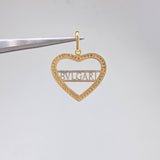 Dije Silueta Corazon Bv 2.25gr / 3cm / Circones Blancos  Dos Oros Amarillo Rosa &