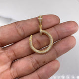 Dije Clavo  4.8gr / 4cm / Circones Blancos  Oro Amarillo &