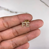 Dije Fe 0.95gr / 1.5cm / Circones Blancos  Oro Amarillo &