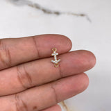 Herraje Ancla  0.5gr / 1cm / Circones Blancos  Oro Amarillo &