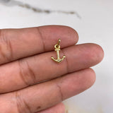 Dije Ancla  0.9gr / 1.5cm / Liso  Oro Amarillo &