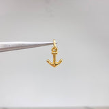 Dije Ancla  0.9gr / 1.5cm / Liso  Oro Amarillo &