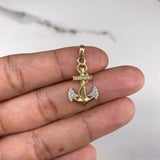Herraje Ancla  1.95gr / 3cm / Circones Blancos  Oro Amarillo &