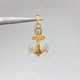 Herraje Ancla  1.95gr / 3cm / Circones Blancos  Oro Amarillo &