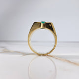 Anillo Rombo Metrico  14.8gr / T11 1/4 / 3.25 Ct Esmeralda 52 Pts Diamante  Oro Amarillo (Joya) $
