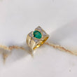 Anillo Rombo Metrico  14.8gr / T11 1/4 / 3.25 Ct Esmeralda 52 Pts Diamante  Oro Amarillo (Joya) $
