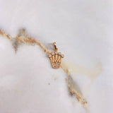 Dije Corona Rx 1.8gr / 2.5cm / Circones Blancos  Oro Rosa &