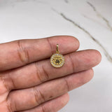 Dije Corona Rx 1.5gr / 2cm / Circones Blancos  Oro Amarillo &