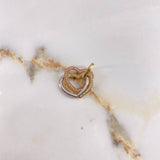 Dije Trio Corazones  3.55gr / 2.5cm / Circones Blancos  Tres Oros &