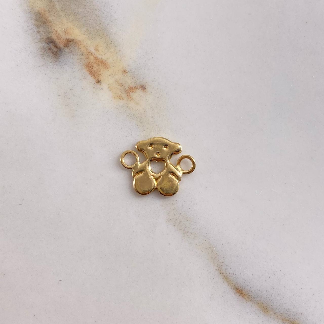 Herraje Oso Ts Corazon  0.25gr / 1cm / Liso  Oro Amarillo $