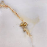 Herraje Silueta Corazon Electro  1.2gr / 2cm-Circones Blancos  Oro Amarillo &