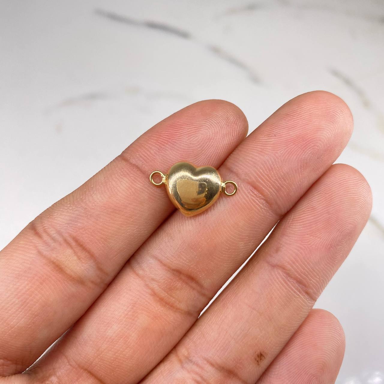 Herraje Corazon  0.8gr / 1.5cm-Liso  Oro Amarillo &