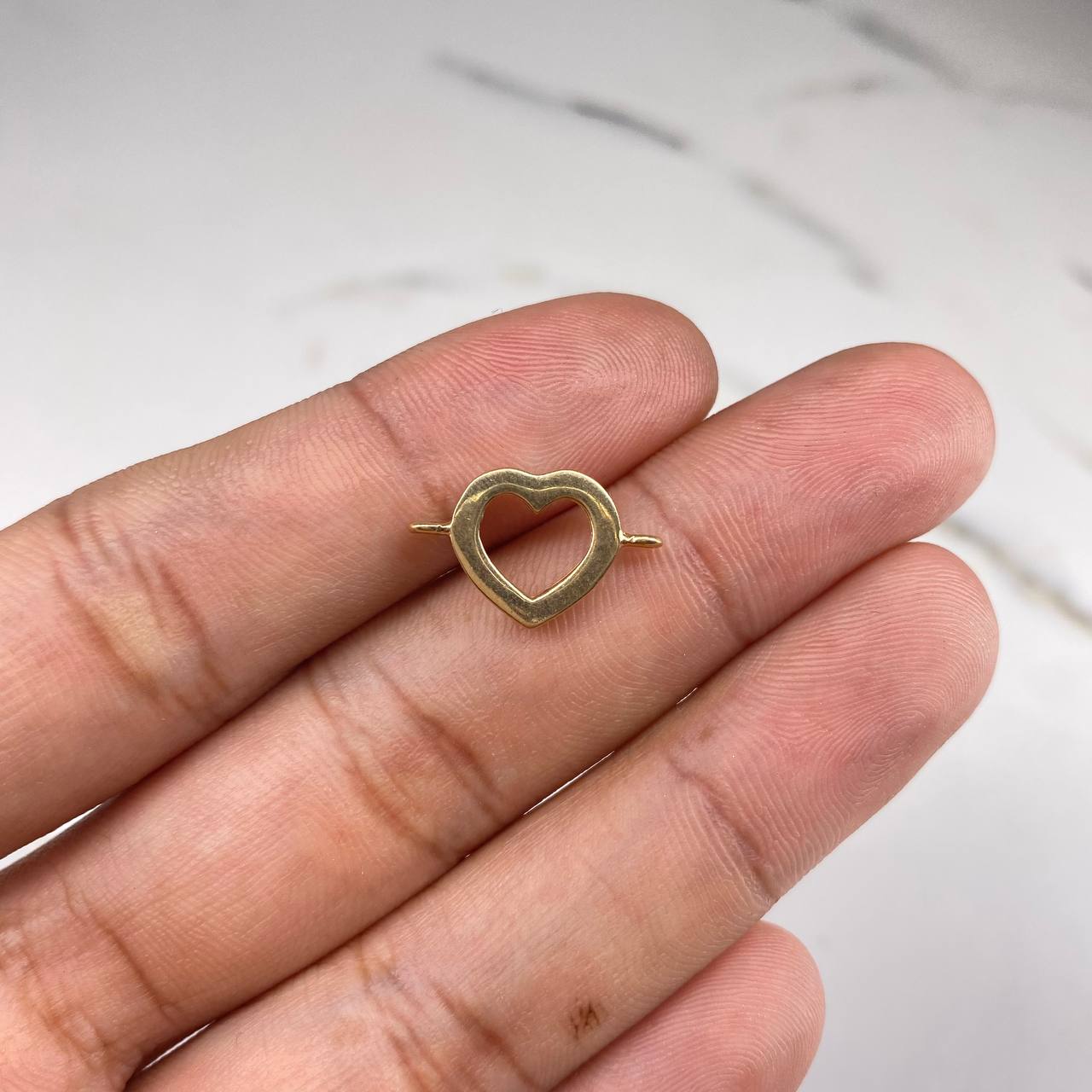 Herraje Silueta Corazon  1gr / 1.5cm-Liso  Oro Amarillo &