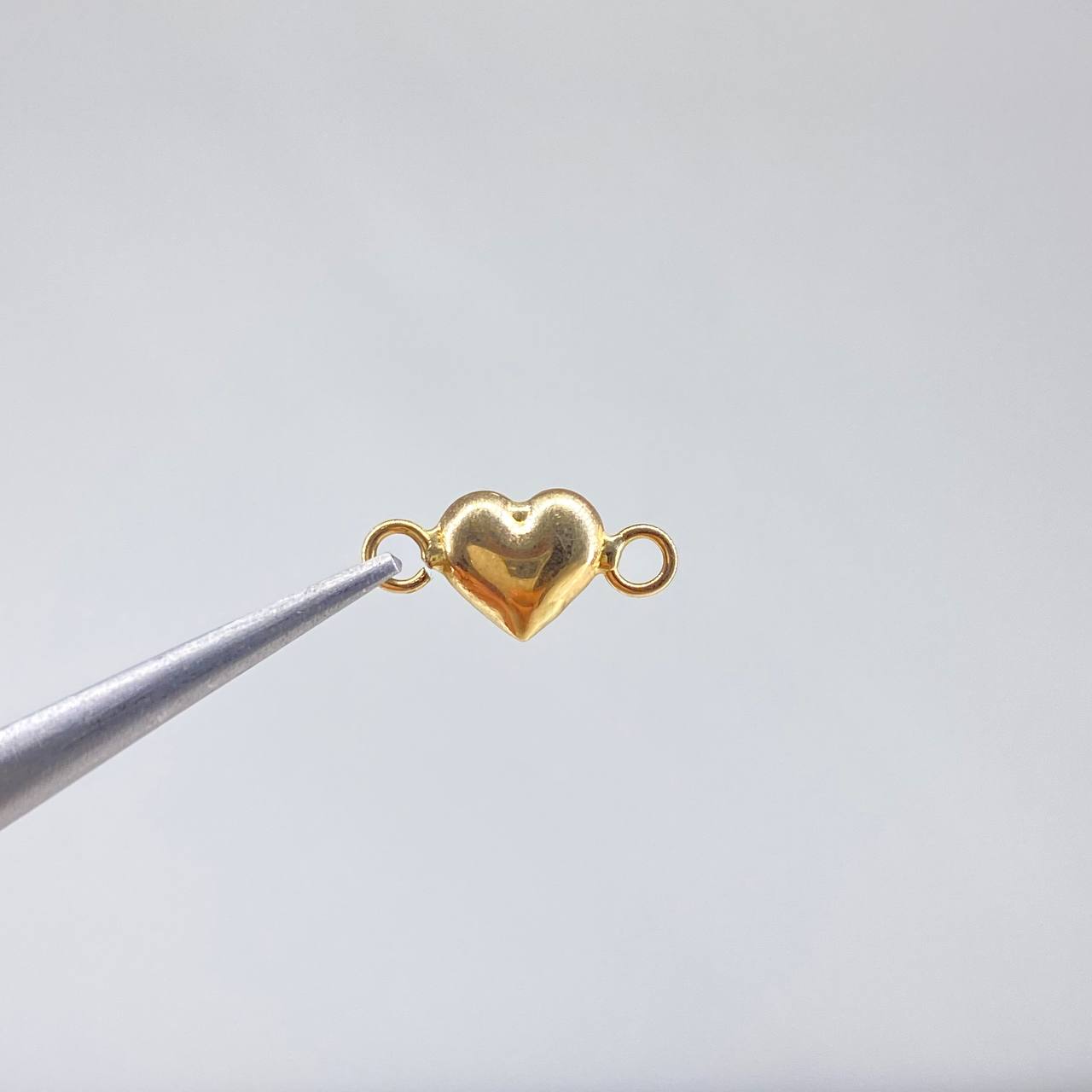 Herraje Corazon  0.4gr / 1cm-Liso Soplado Oro Amarillo &