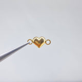Herraje Corazon  0.4gr / 1cm-Liso Soplado Oro Amarillo &