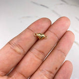 Herraje Corazon  0.4gr / 1cm-Liso Soplado Oro Amarillo &