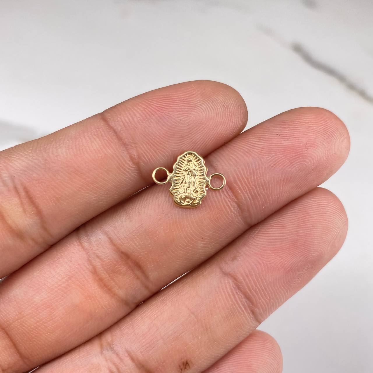 Herraje Silueta Virgen de Guadalupe 0.5gr / 1cm-Liso Oro Amarillo &