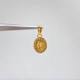 Dije Virgen Milagrosa 0.65gr / 1.5cm / Macizo Circones Blancos Oro Amarillo &