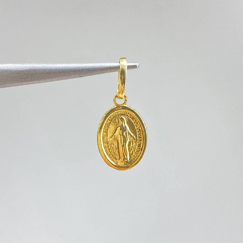 Dije Virgen Milagrosa 0.8gr / 2cm / Troquelado Oro Amarillo &