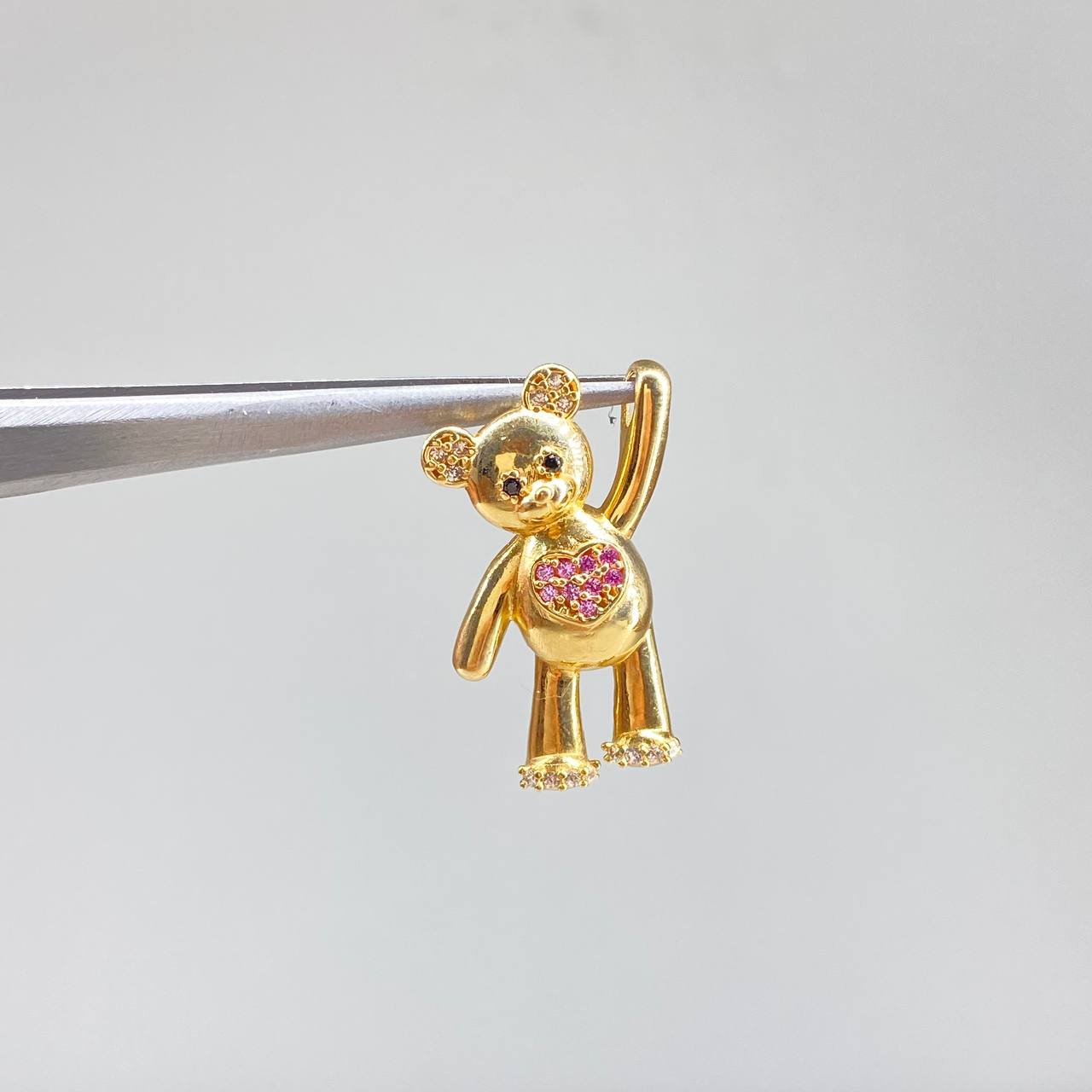 Dije Oso 2.25gr / 2.5cm / Corazon Circones Negro Fucsia Blanco Oro Amarillo &