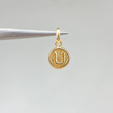 Dije Letra U 0.4gr / 1.5cm / Liso  Oro Amarillo &